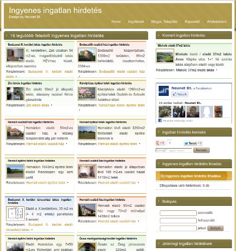 ingyenes ingatlan hirdet�si weboldal